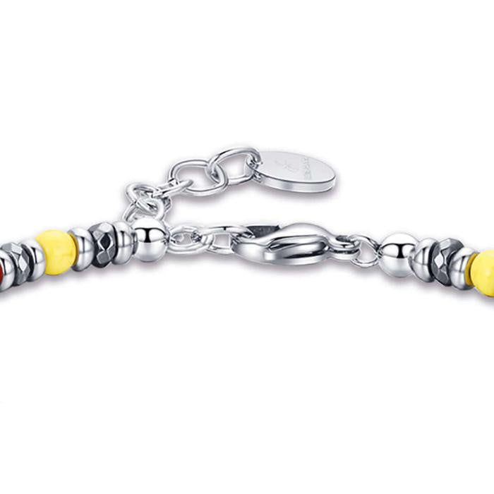 Bracciale In Acciaio Con Pietre Multicolor