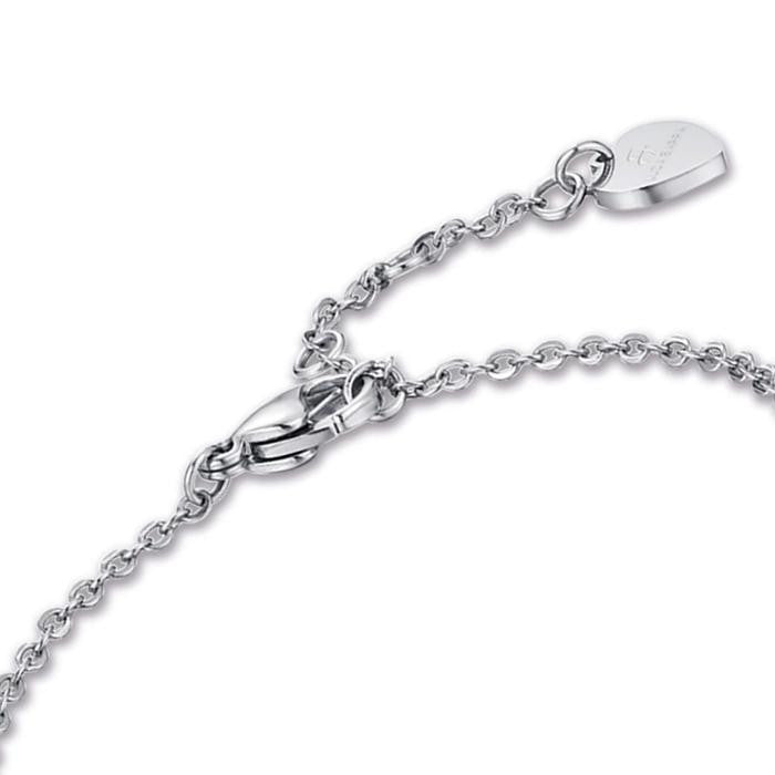 Bracciale In Acciaio Con Farfalle E Pietre Rosse