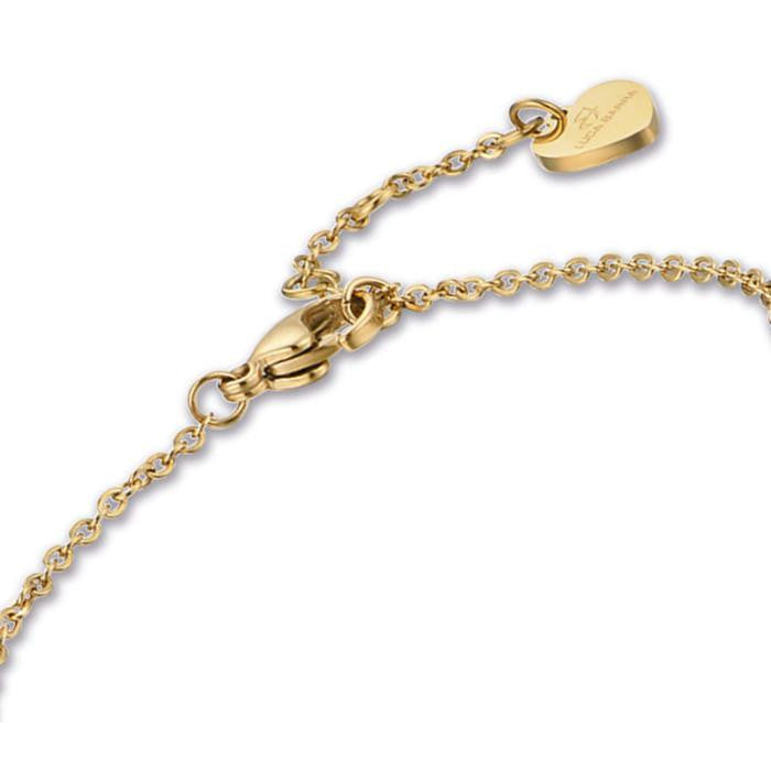 Bracciale In Acciaio Ip Gold Con Stelle E Pietre Fuxia
