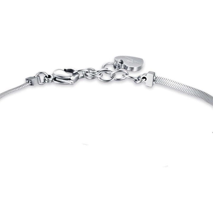 Bracciale in acciaio con pietre bianche