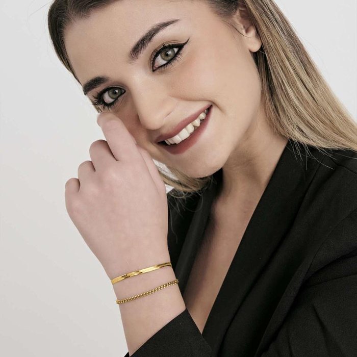 Bracelet en acier doré IP