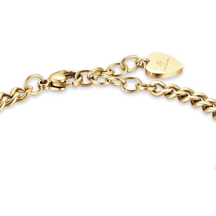 Bracelet en acier doré IP avec trèfle à quatre feuilles