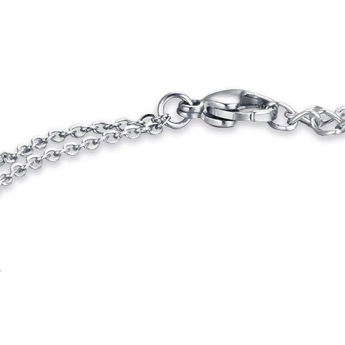 Bracciale in acciaio con corno e cristalli