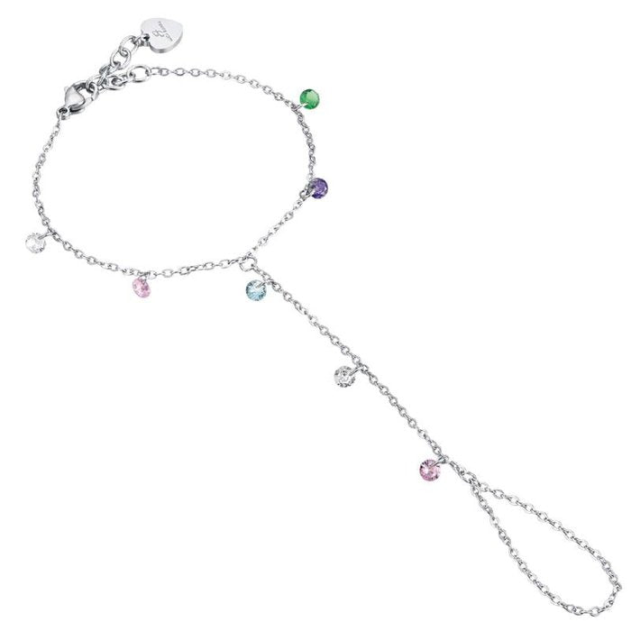 Steel kiss with multicolor crystals