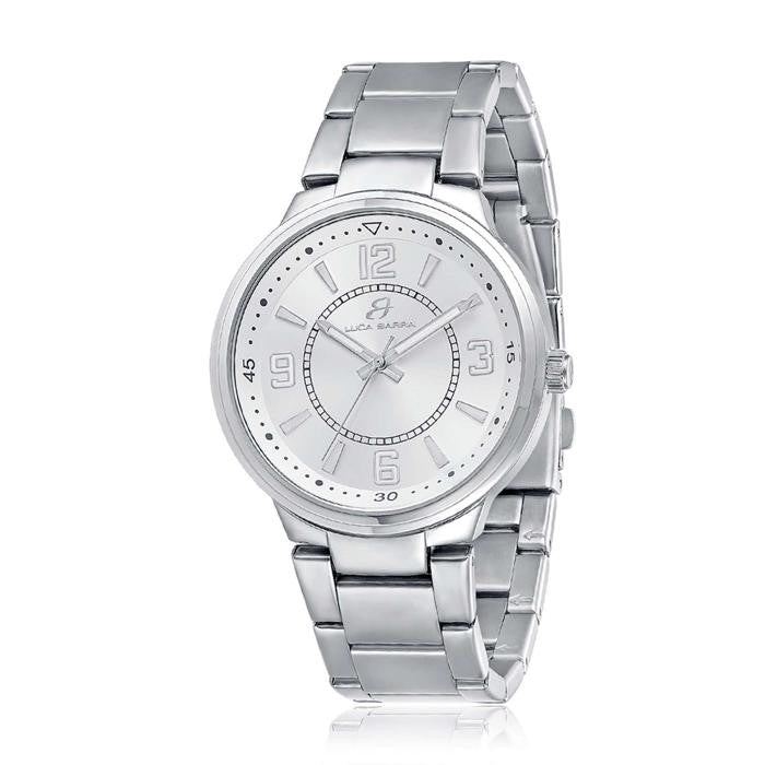 Orologio In Acciaio Quadrante Bianco Bracciale In Acciaio