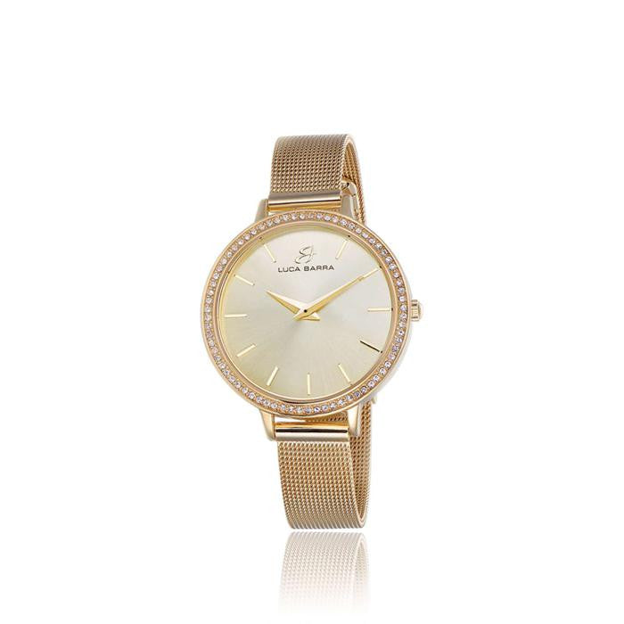 Watch With Steel Case Ip Gold Dial