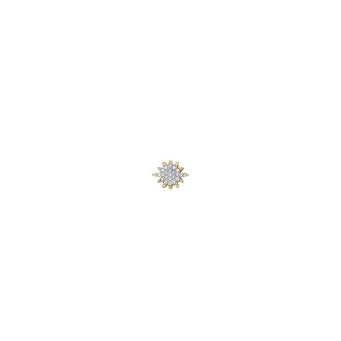 Drop in steel ip gold star with white crystals