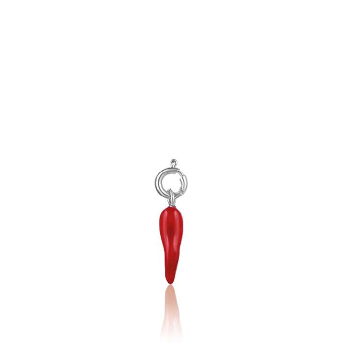 Breloque corne en acier émaillé rouge de 17 mm