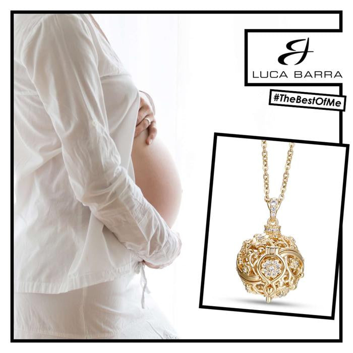 Collana Chiama Angeli In Acciaio Dorato Con Cristalli