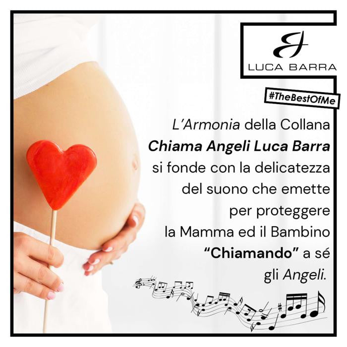 Collana Chiama Angeli In Acciaio Dorato Con Cristalli