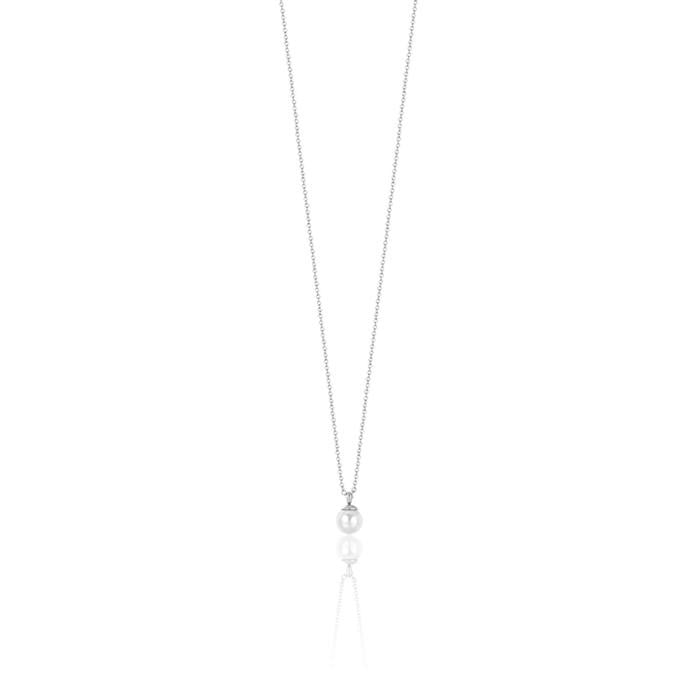 Collana In Acciaio Con Perla Da 6mm