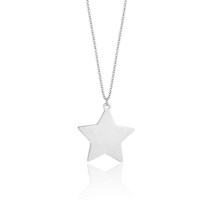 Collana In Acciaio Con Stella Grande