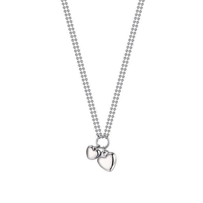Collana in acciaio con cuori