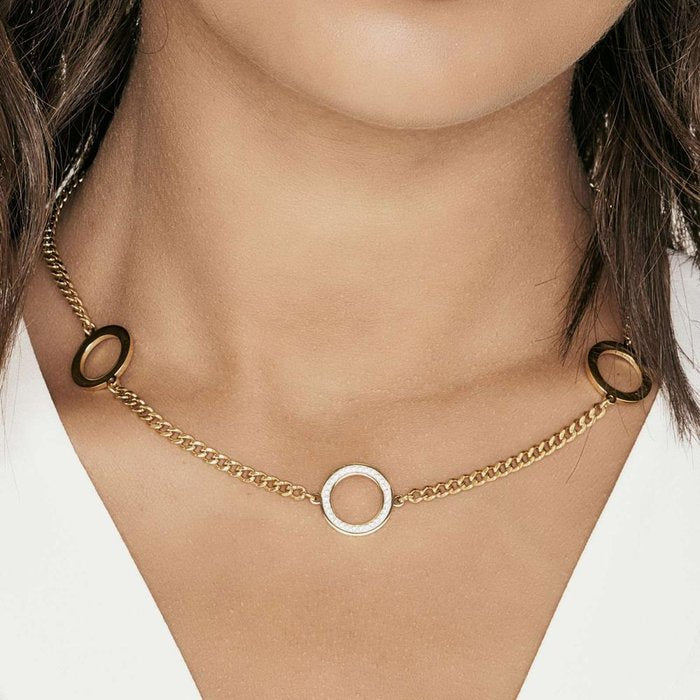 IP gold steel necklace