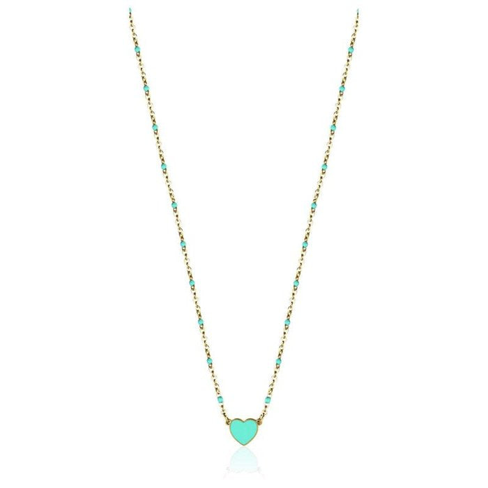 Junior necklace in ip gold steel with heart