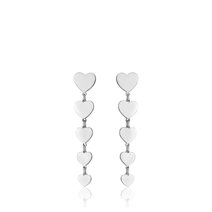 Boucles d'oreilles en acier avec cœurs