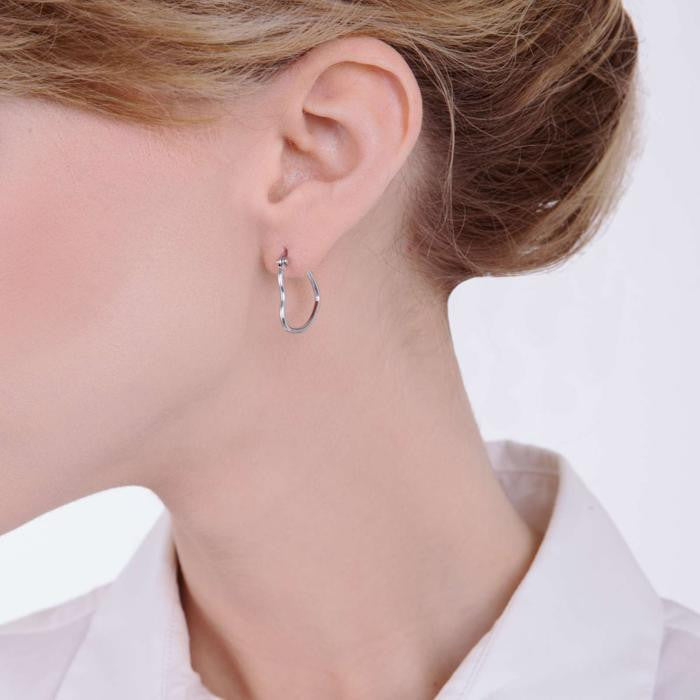 Boucles d'oreilles cœur en acier - Diamètre 13 mm