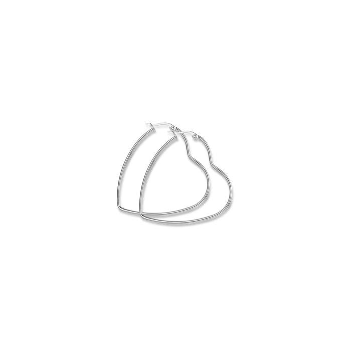Boucles d'oreilles cœur en acier - Diamètre 45 mm