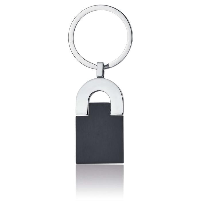 Portachiavi In Acciaio Con Elemento In Ip Nero