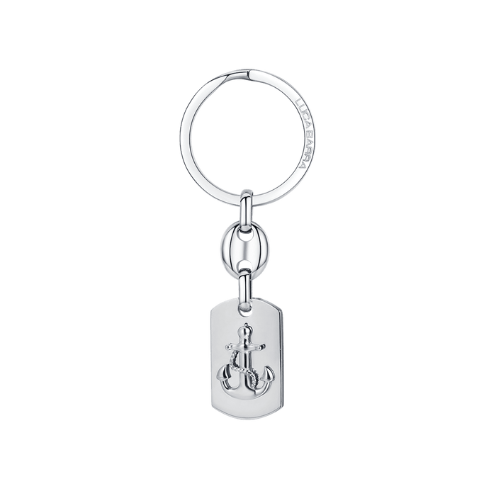 MEN'S STEEL KEY RING WITH ANCHOR PLATE