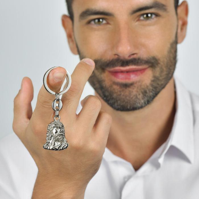 HOLY FACE STEEL KEY RING FOR MEN