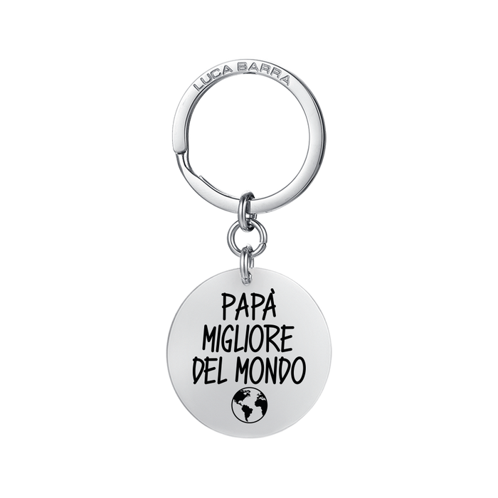 MEN'S STEEL KEY RING BEST DAD IN THE WORLD