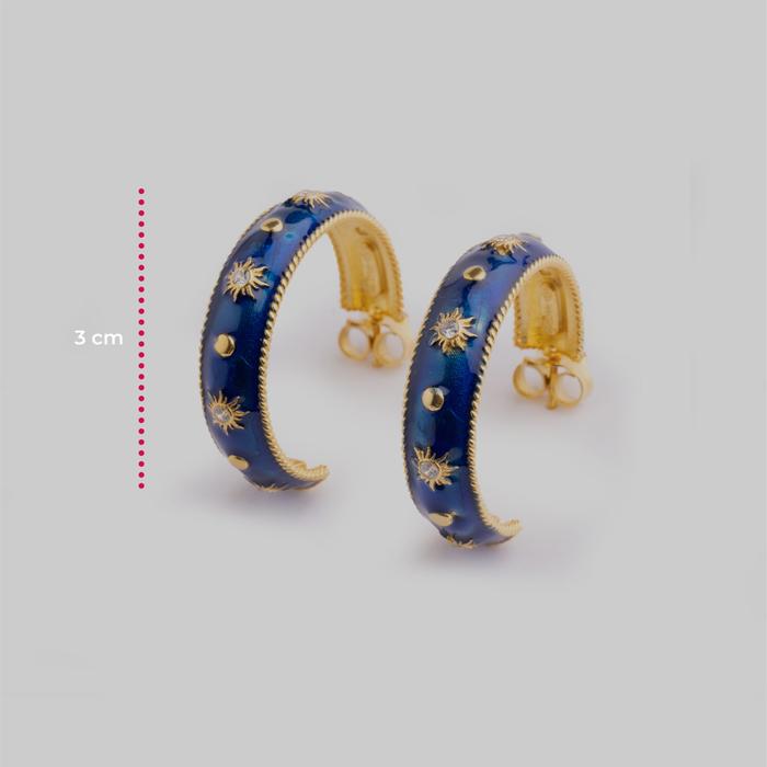 Big Blue Sun Stud Earrings