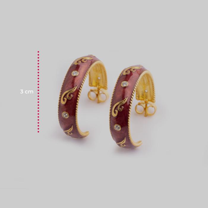 Grandes boucles d'oreilles Bush Wave bordeaux