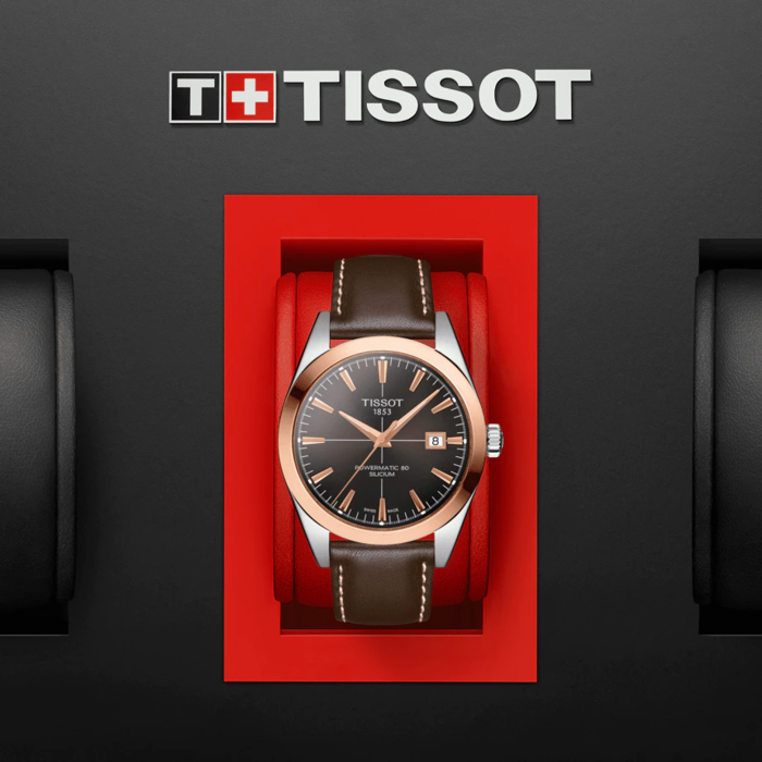 Tissot Gentleman Powermatic 80 Silicium Solid 18K Gold Bezel