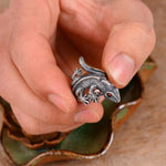 Silver Lizard Ring Steampunk - Gothic Cold-Blood 925 Silver - Vignette | Steampunk Store