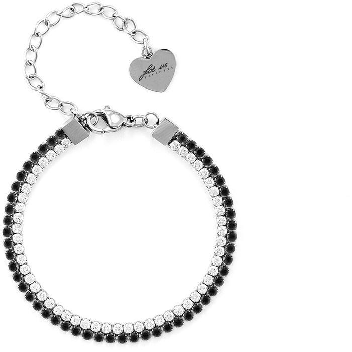 Bracelet tennis double brin avec zircone