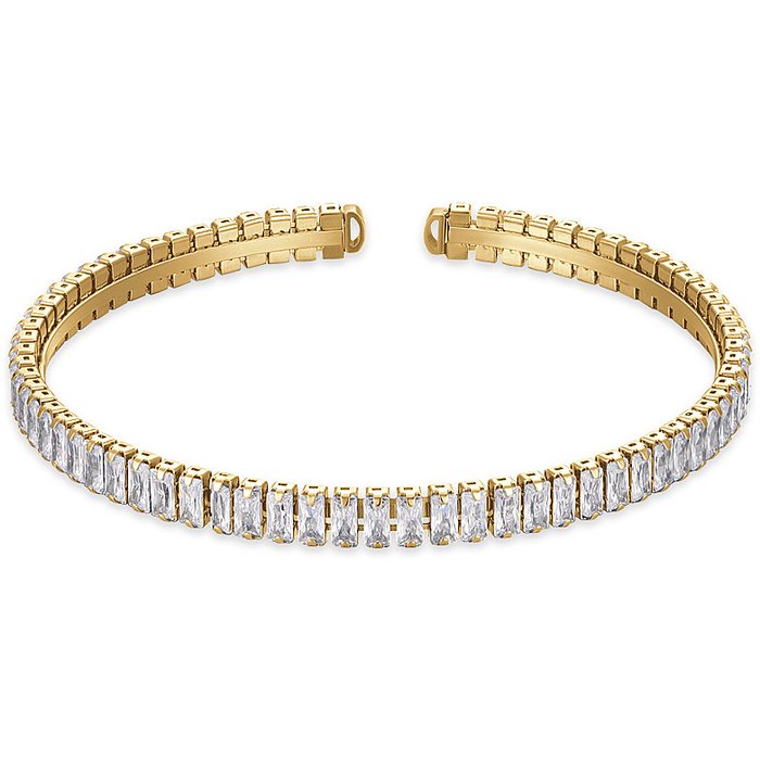 WOMEN'S BRACELET IN IP GOLD STEEL WITH WHITE CRYSTALS