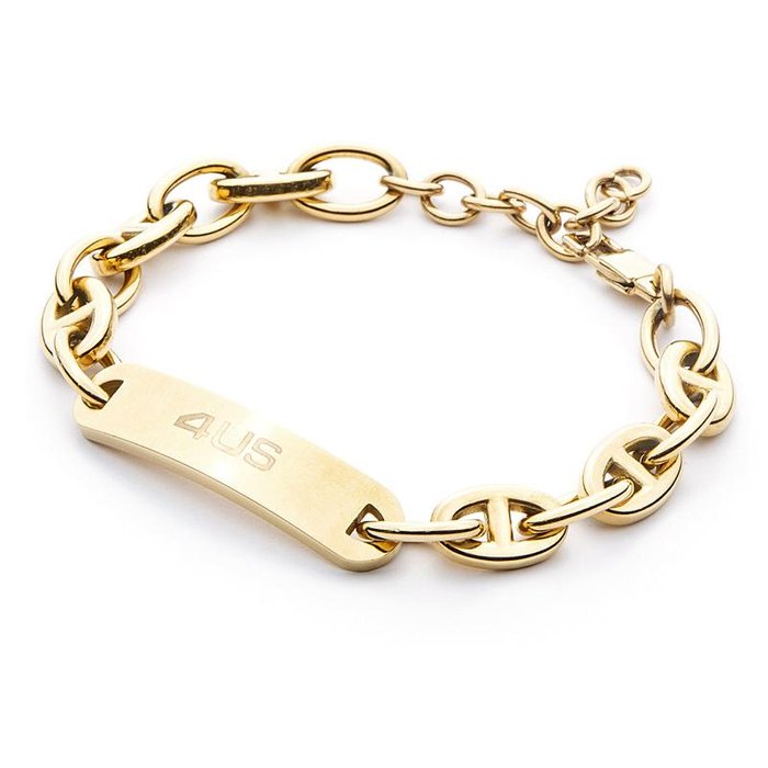 Laminated chain bracelet with plate