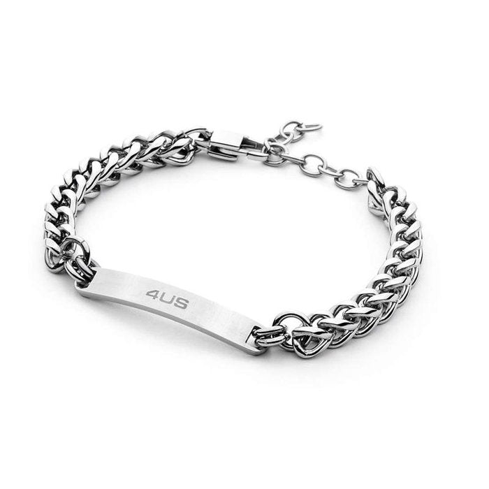 Chained mesh plate bracelet