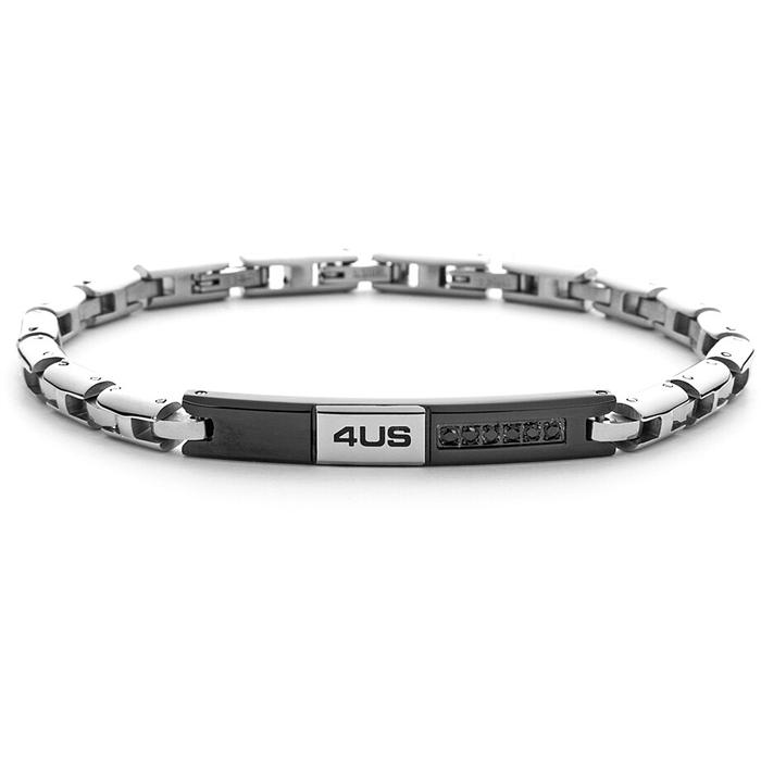 Bracelet en acier zircone noir