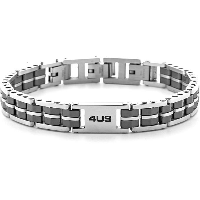 Bracelet en acier et céramique noire