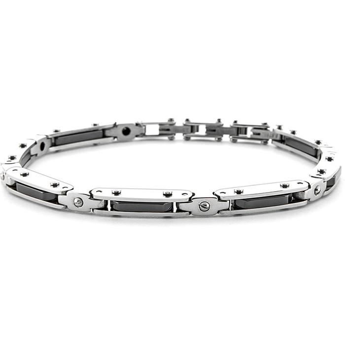 Bracelet en acier et céramique noire