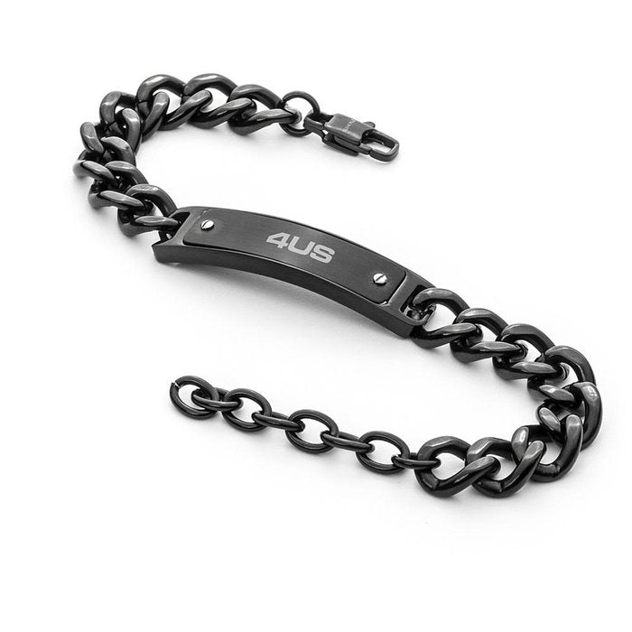 Bracelet chaîne plaque brunie
