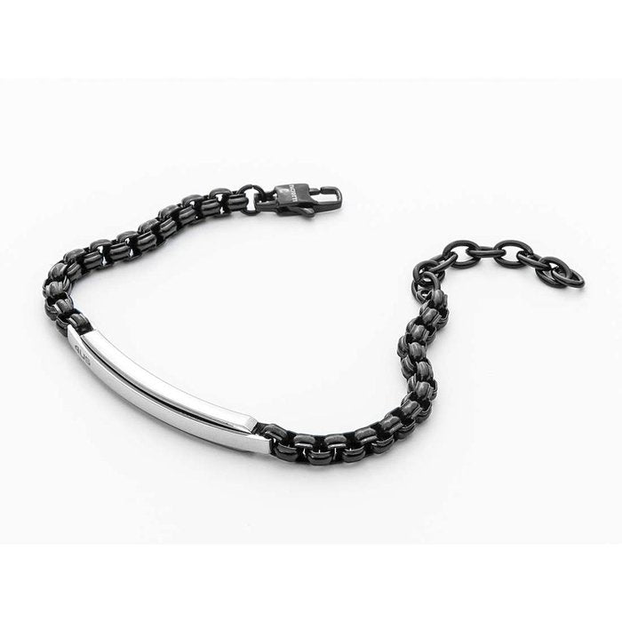 Burnished chain link plate bracelet