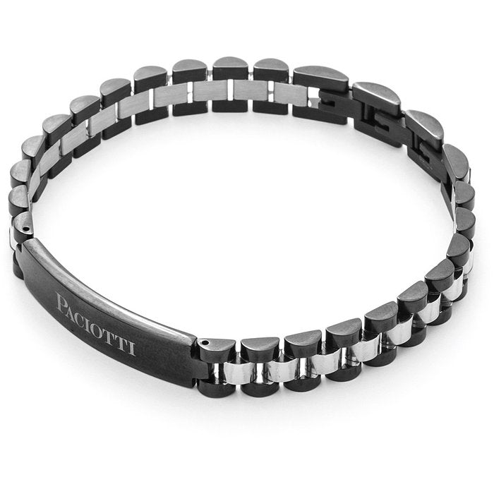 Two-tone bracelet with plate