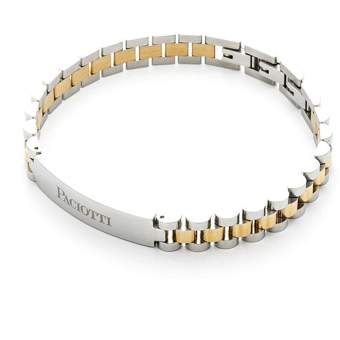 Two-tone bracelet with plate