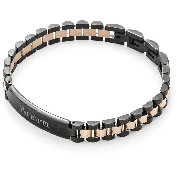 Two-tone bracelet with plate