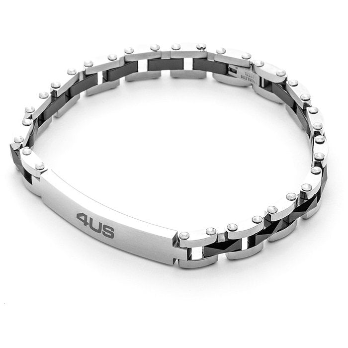 Two-tone bracelet with plate