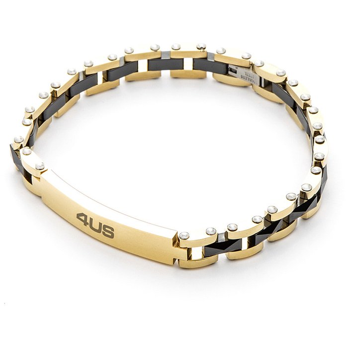 Two-tone bracelet with plate