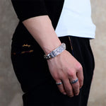 Men's Silver Dragon Bracelet - Victorian Steampunk Style - Vignette | Steampunk Store