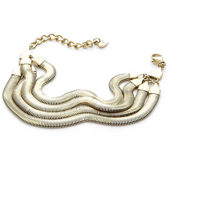 Bracelet laminé en maille serpent à 4 brins