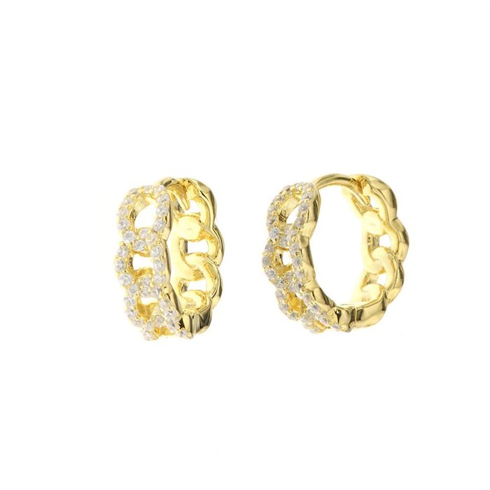 925 Silver Hoop Earrings with White Zirconia