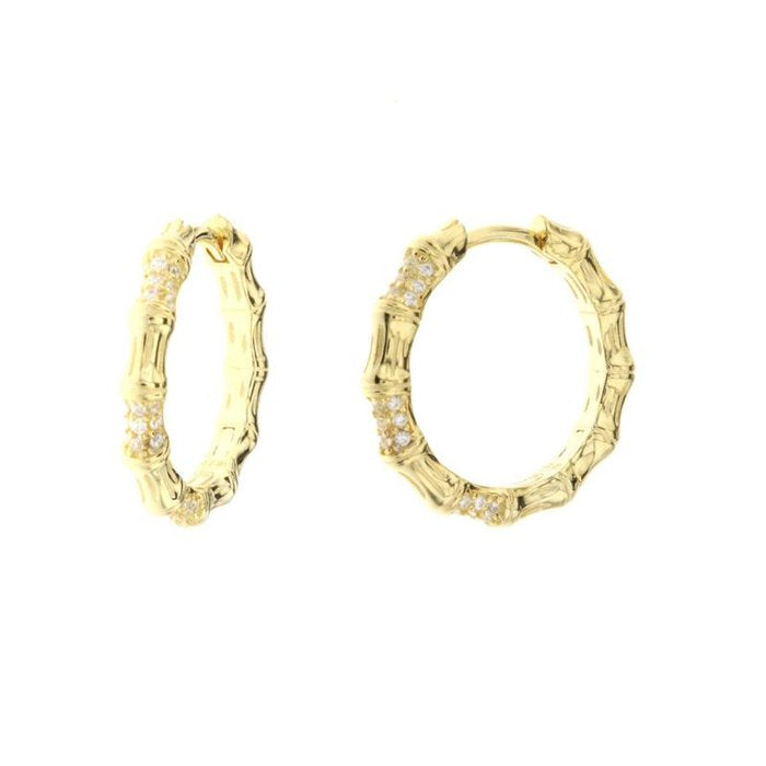 925 Silver earrings with hammered effect alternating with white zircons