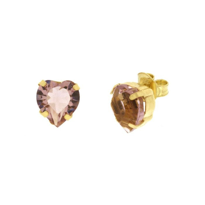 Orecchini in Argento 925 a lobo con punto luce a forma di cuore
