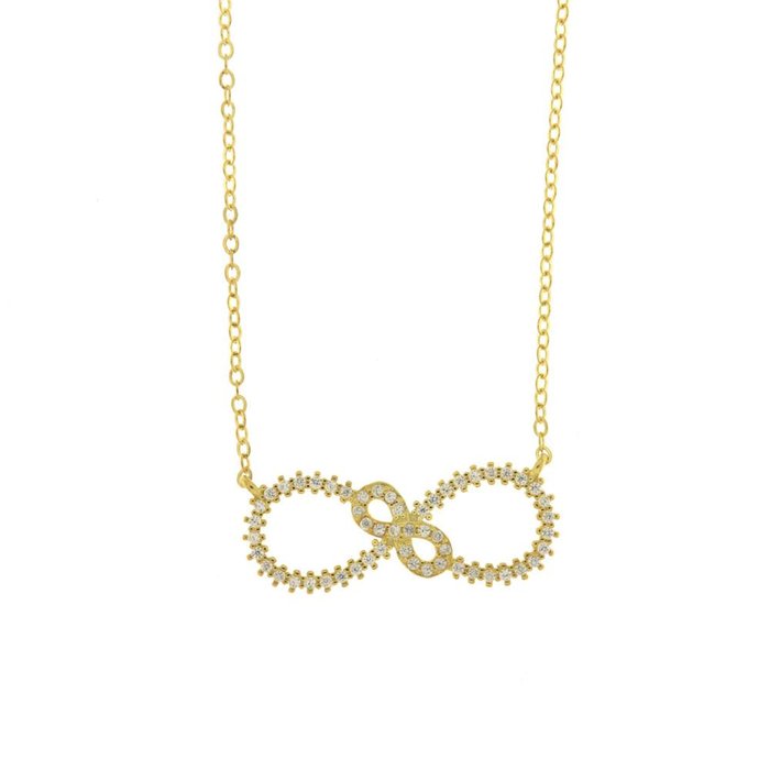 Collier en argent 925 avec symbole de l'infini orné de zircons blancs
